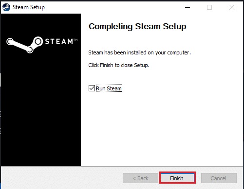 Cliquez sur le bouton Terminer. Correction de steam_api64.dll manquant sur Windows 10