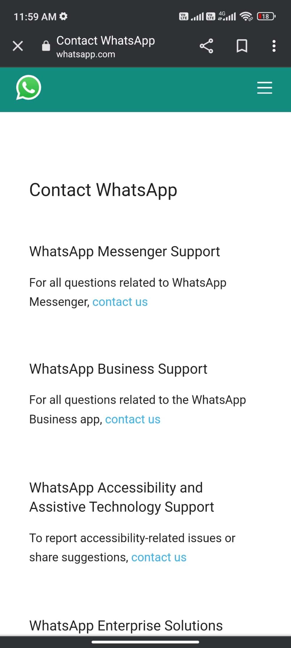 contacter WhatsApp. Correction de WhatsApp vu pour la dernière fois ne s'affichant pas