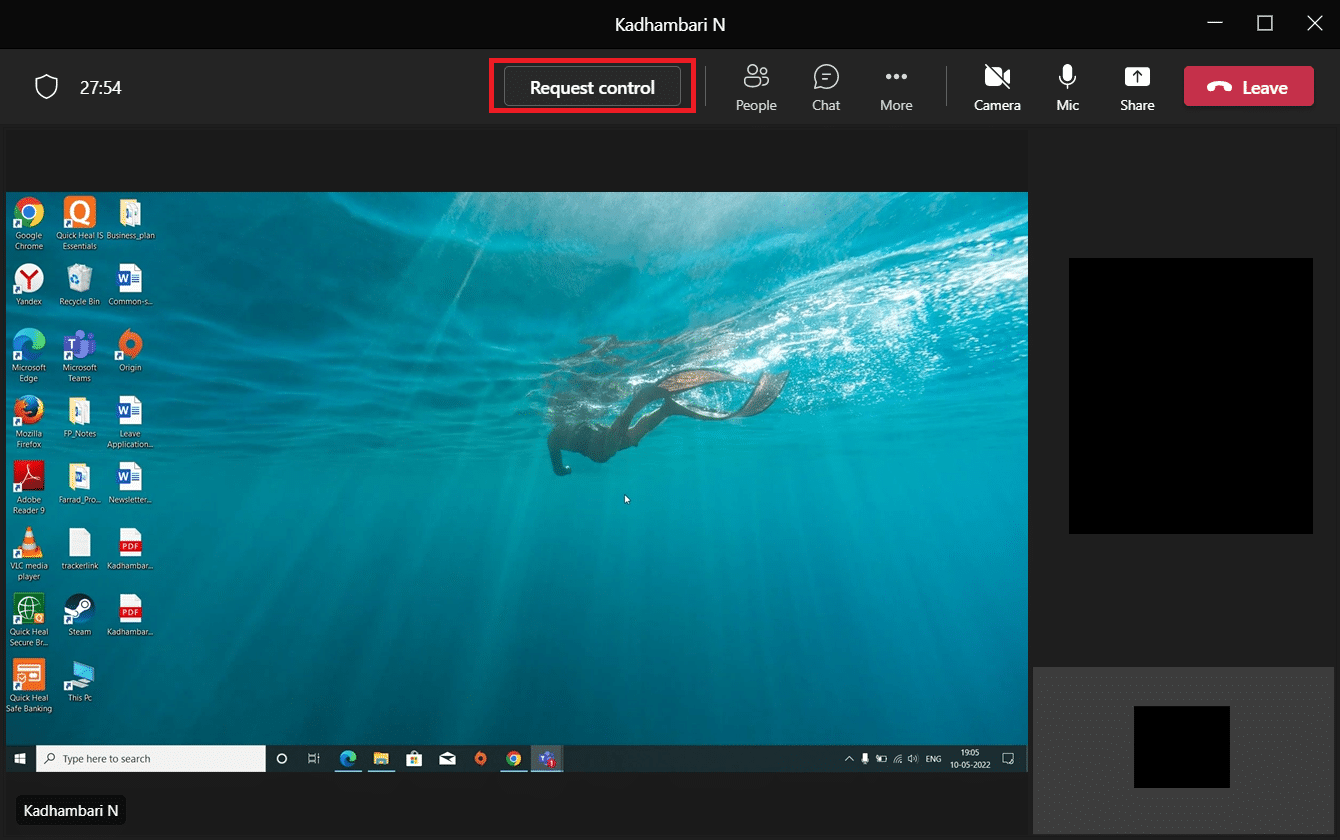 Cliquez sur Demander le contrôle. Comment demander le contrôle dans Microsoft Teams