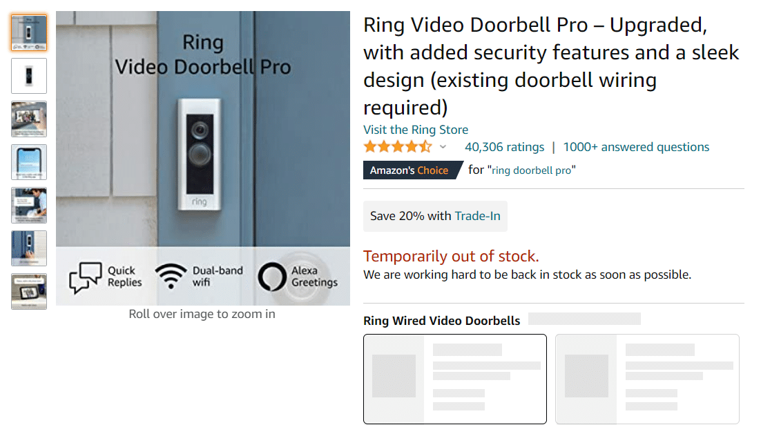 Sonnette vidéo Ring Pro