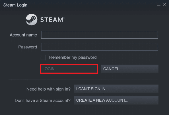 ล็อกอินไคลเอนต์ Steam PC