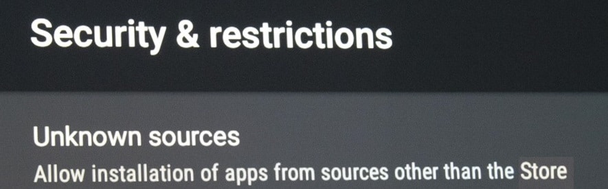 Sicherheit und Einschränkungen unbekannte Quellen Samsung Smart TV