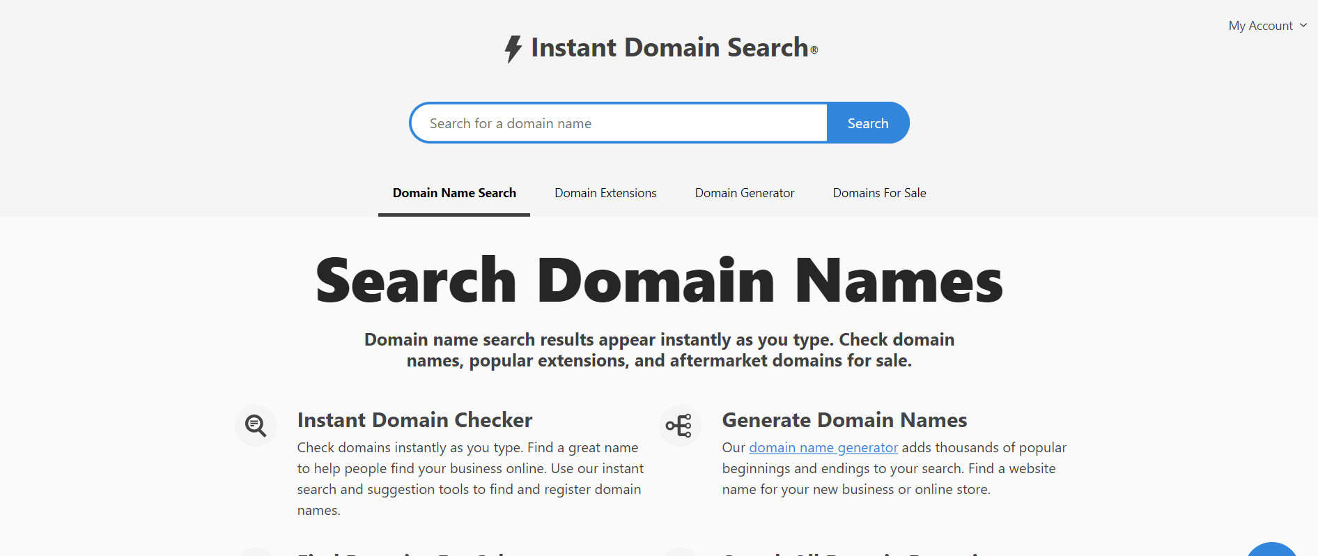 Recherche de domaine instantanée. Top 20 des meilleurs générateurs de noms de domaine