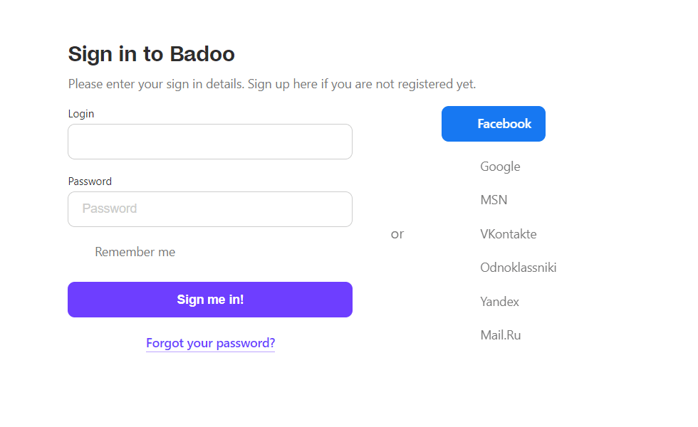 登录Badoo。如何删除 Badoo 帐户