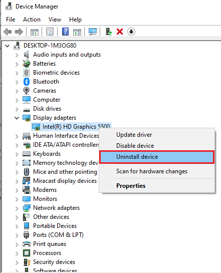 Désinstallez et réinstallez le pilote graphique