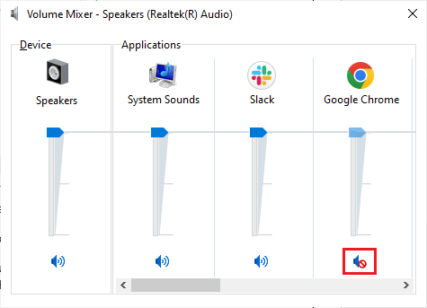 Assurez-vous que tous les niveaux de volume ne sont pas coupés. Correction de l'erreur de rendu audio YouTube