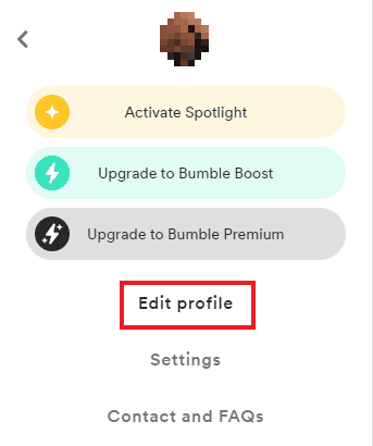 Cliquez sur Modifier le profil Comment supprimer les invites sur Bumble