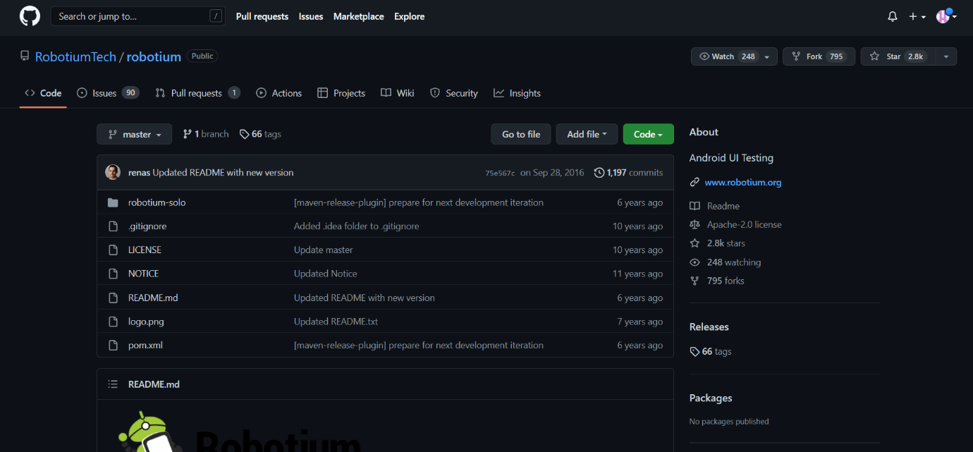 Robotium. Meilleurs outils de test mobiles