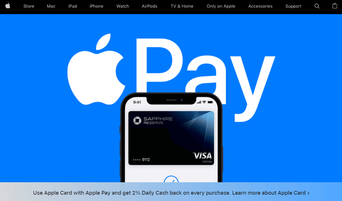 Page officielle d'Apple Pay