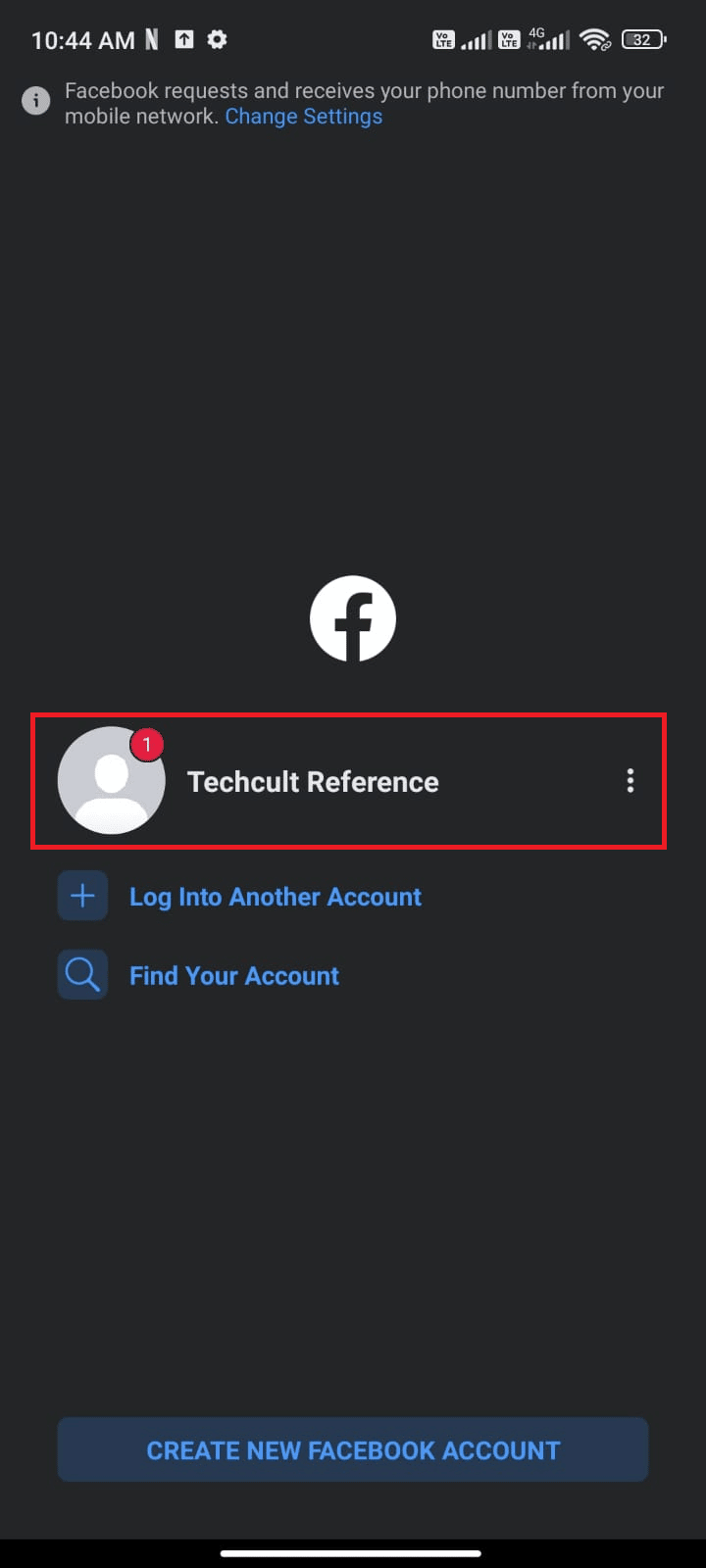 Attendez quelques secondes et appuyez sur votre compte Facebook pour vous reconnecter. Correction de l'erreur d'expiration de la session Facebook