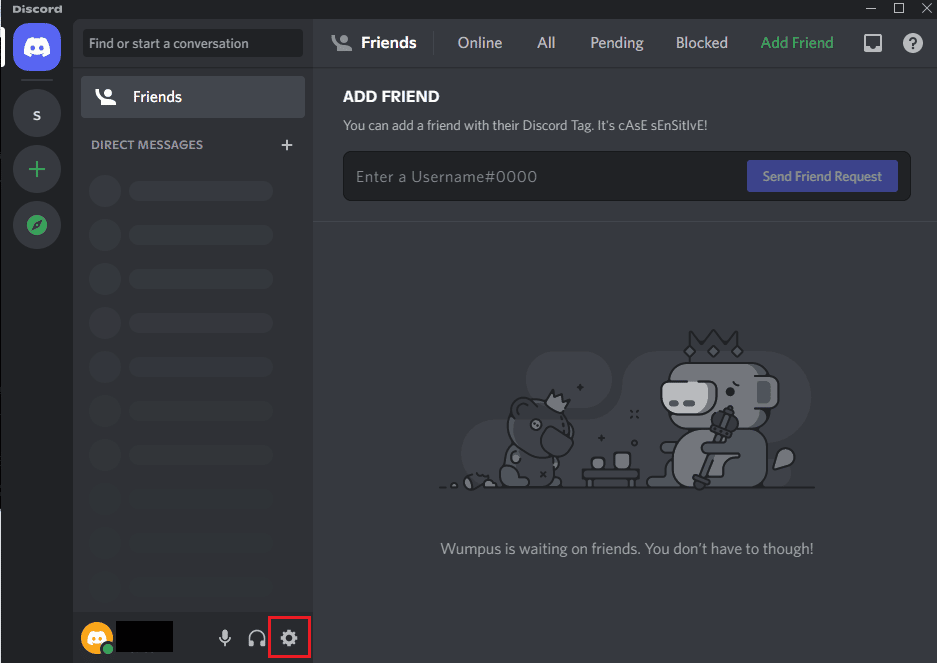 Cliquez sur le bouton Paramètres utilisateur. Correction du point rouge sur l'icône Discord dans Windows 10