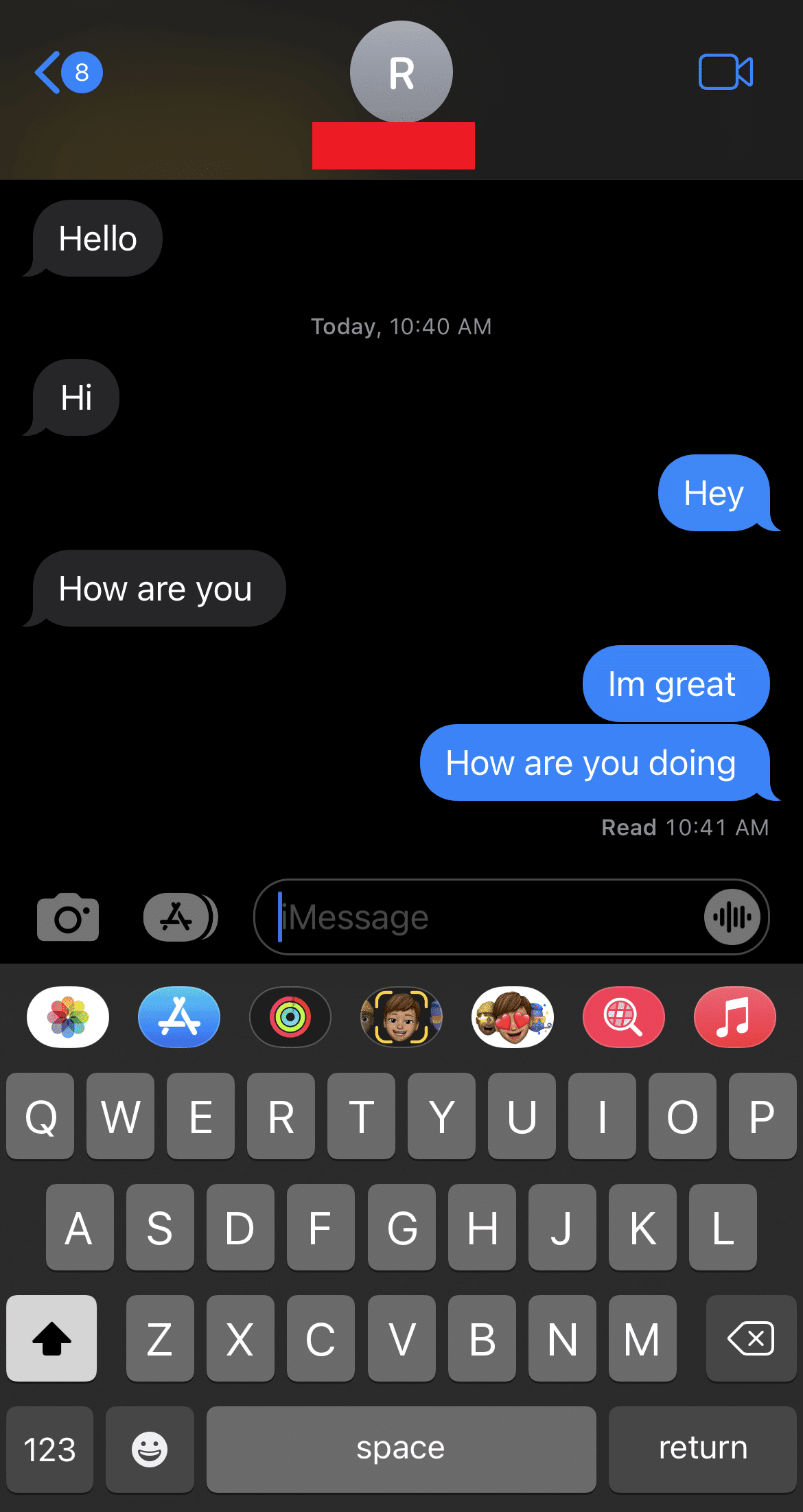 Ouvrez la discussion iMessage. Fix iMessage doit être activé pour envoyer ce message