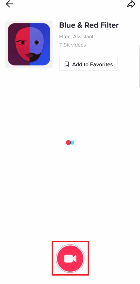 appuyez sur l'option d'icône d'enregistrement | Comment supprimer le filtre rouge sur TikTok