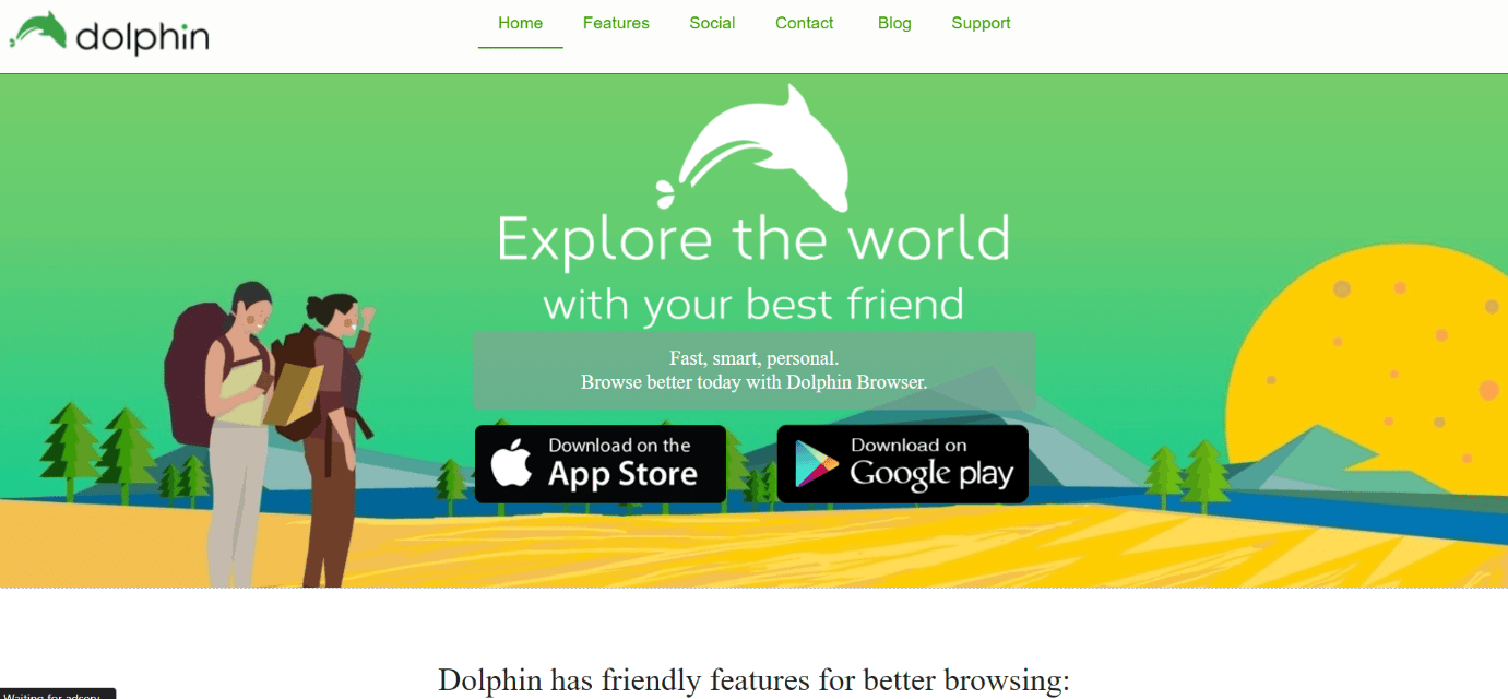 Dauphin. meilleur navigateur Web le plus rapide pour Android