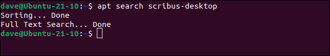 在存儲庫中搜索名為 scribus-desktop 的包