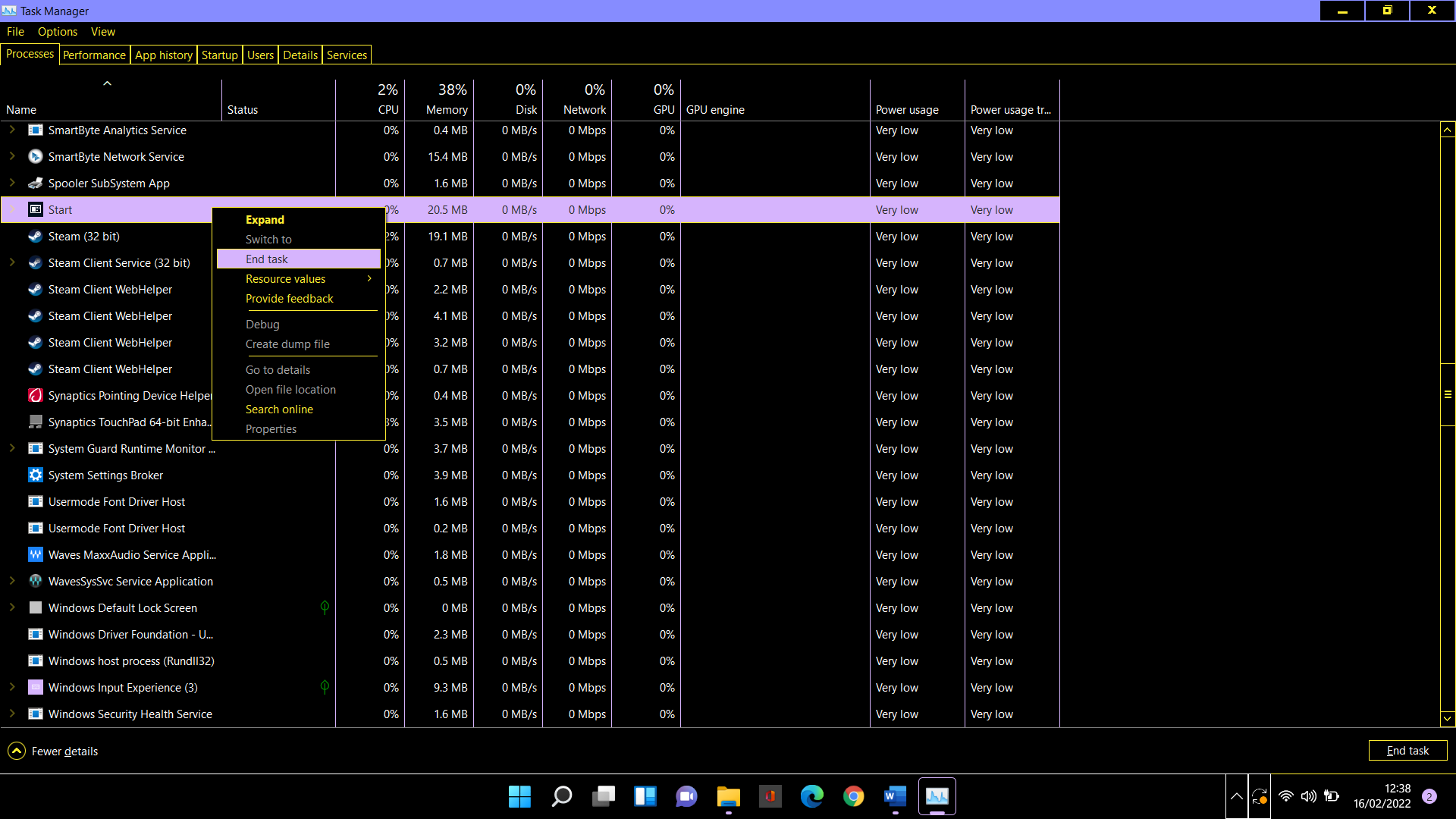 重新啟動 StartMenuExperienceHost.exe 進程