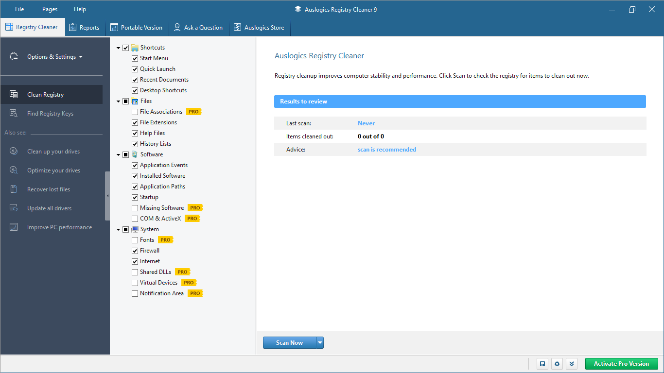 Auslogics Registry Cleaner มาพร้อมกับฟีเจอร์ที่ออกแบบมาโดยเฉพาะเพื่อช่วยคุณทำความสะอาดรีจิสทรี Windows ของคุณ