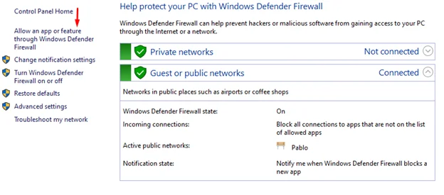 Inserisci nella whitelist Minecraft nel tuo firewall