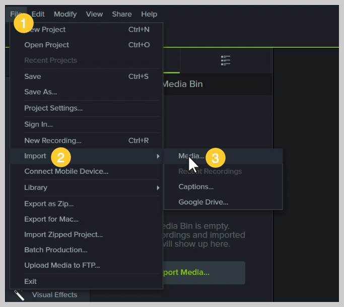 capture d'écran de la façon d'ajouter des diapositives powerpoint dans camtasia