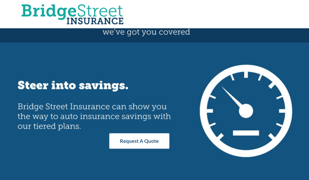 Uma captura de tela de um anúncio da BridgeStreet Insurance