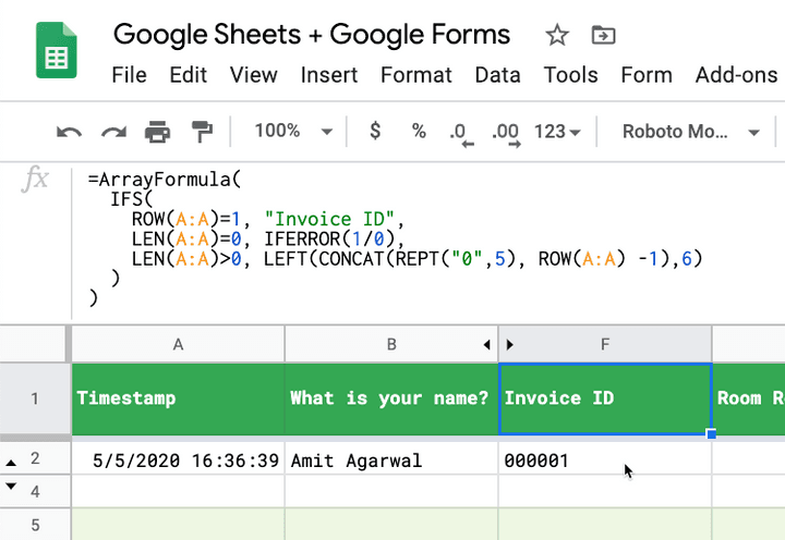 Autofill Google Sheets Formulas