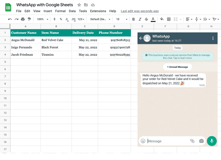 WhatsApp with Google Sheets