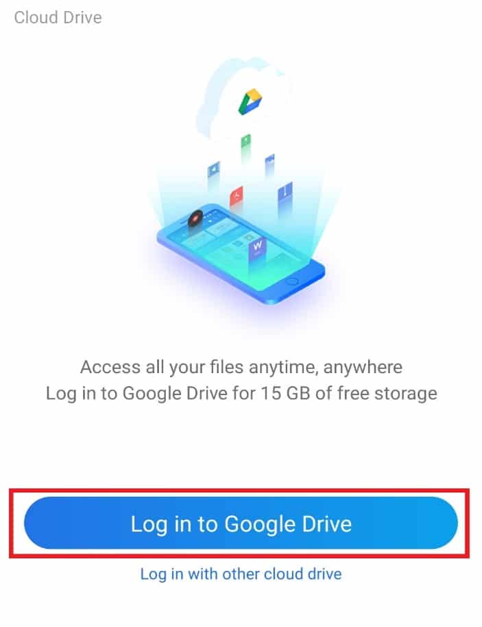 Tippen Sie auf Bei Google Drive anmelden. ist es sicher, estrongs zu löschen