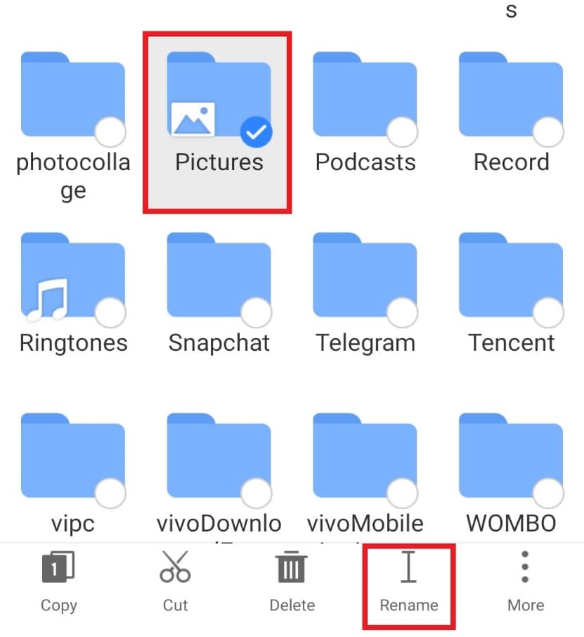 Tekan lama pada folder dan ketuk Ganti Nama. Cara Menggunakan .estrong di Android