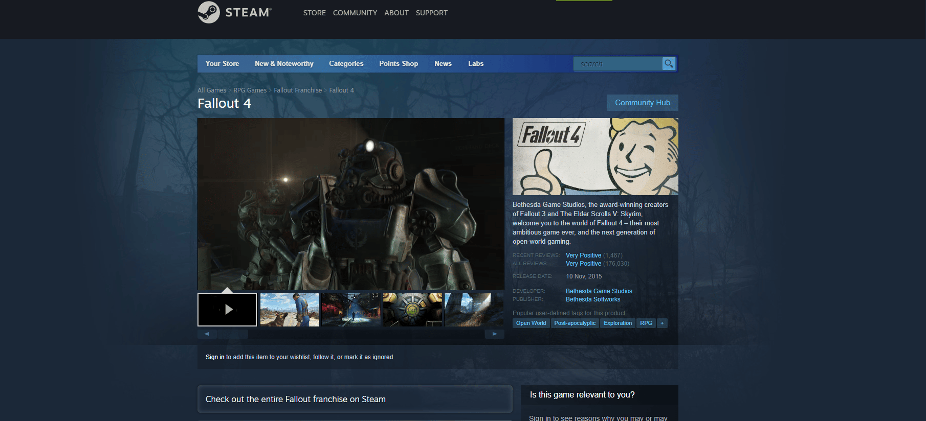 baixar a pagina do steam do fallout 4