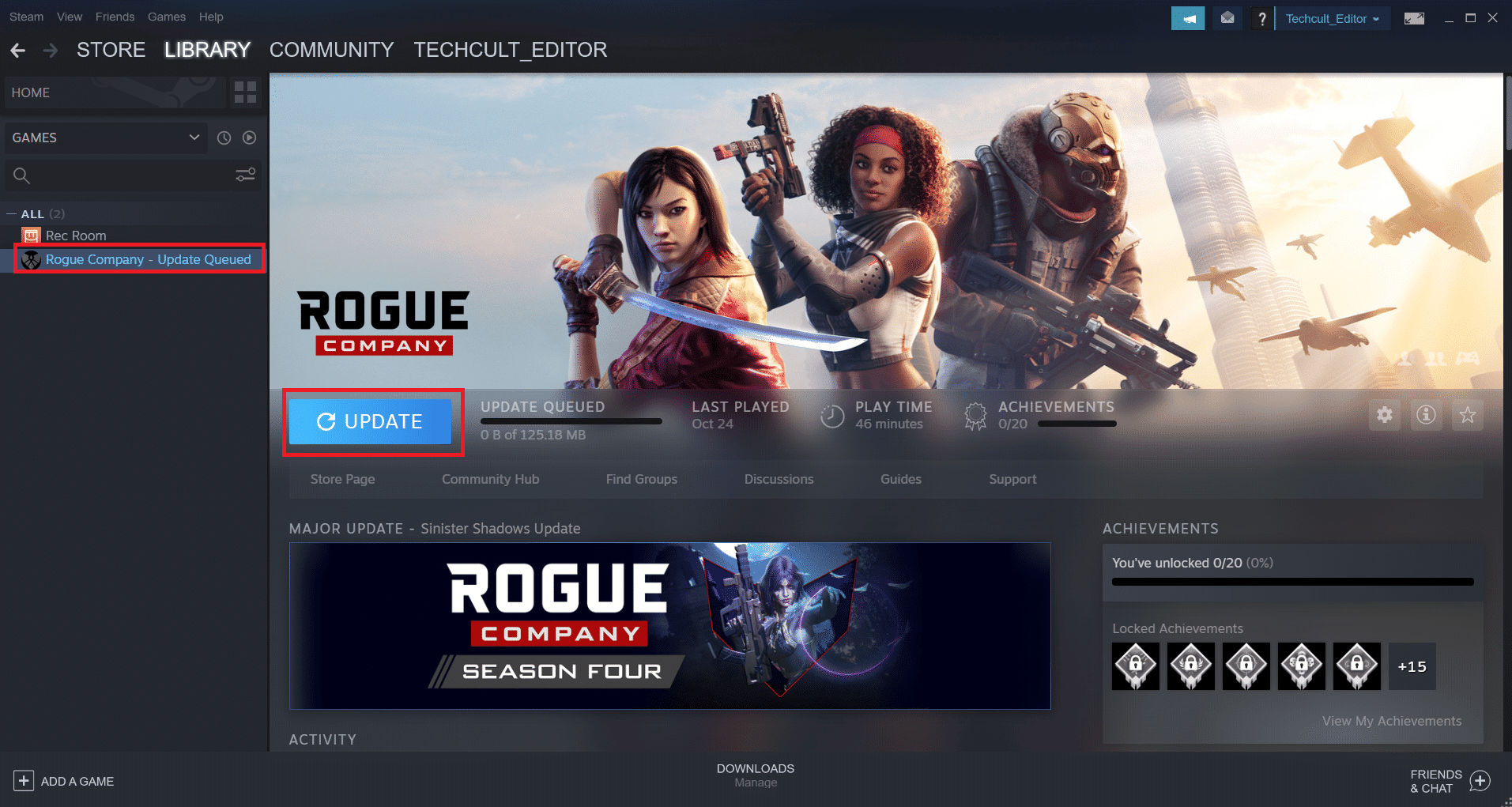 Opțiunea de ACTUALIZARE a paginii de pornire Steam. Remediați eroarea Apex Legends Anti Cheat în Windows 10