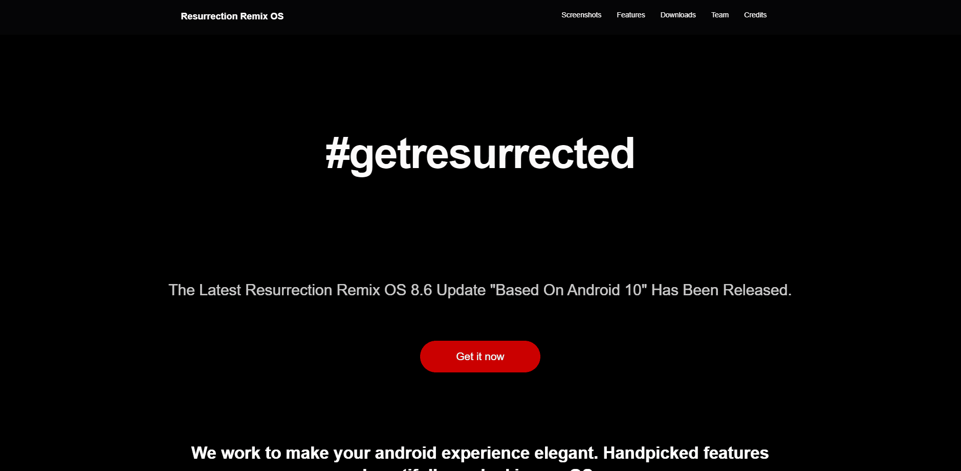 Site-ul oficial Resurrection Remix