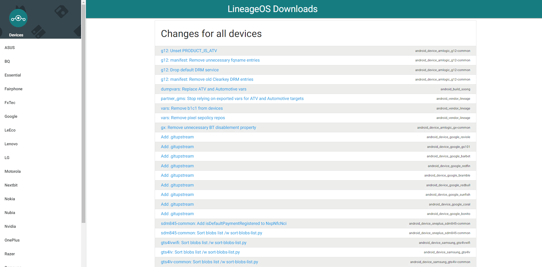 Sistema operativo oficial de linaje