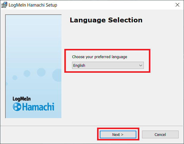 ご希望の言語を選択し、[次へ]をクリックしてください