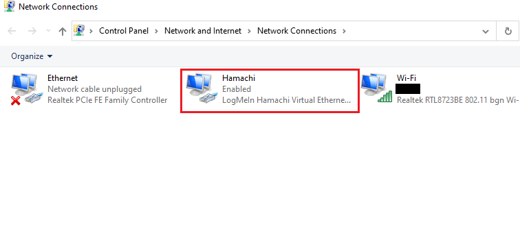 Faites un clic droit sur Hamachi. Correction de l'erreur VPN Hamachi dans Windows 10