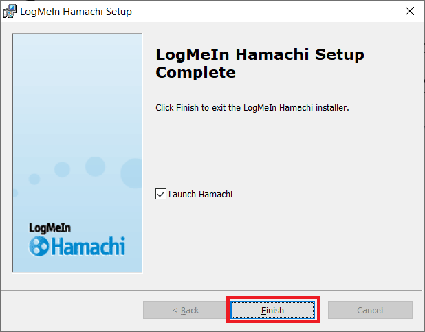 单击完成。修复 Windows 10 中的 Hamachi VPN 错误