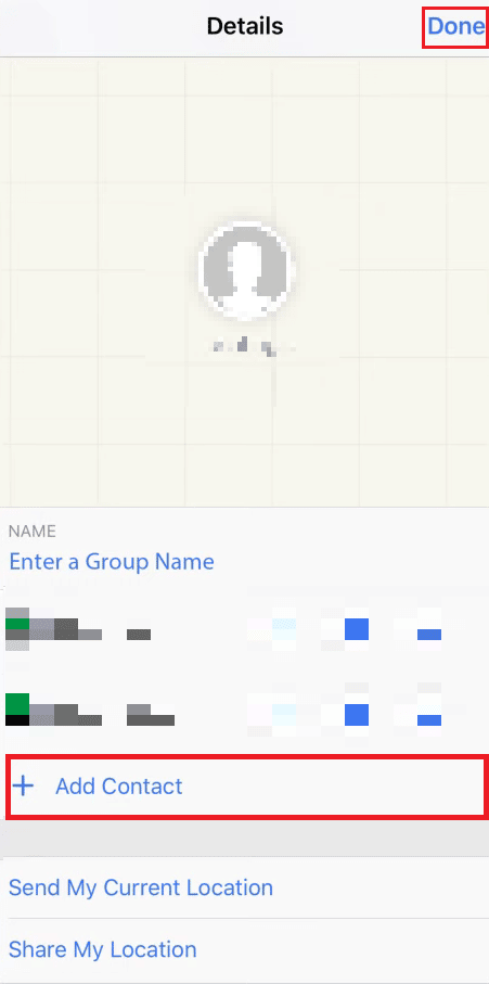 toque em Adicionar contato e adicione o contato desejado da sua lista de contatos do telefone | Como adicionar e remover pessoas no texto do grupo no iPhone