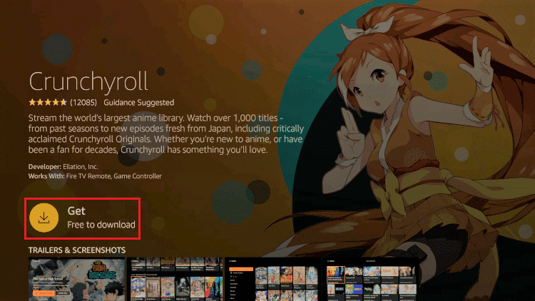 obter crunchyroll no Amazon Firestick