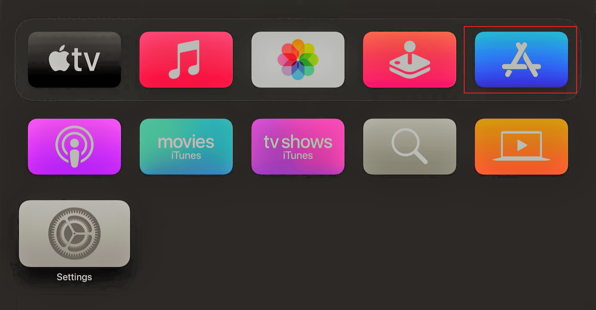 แตะที่ App Store ใน Apple TV