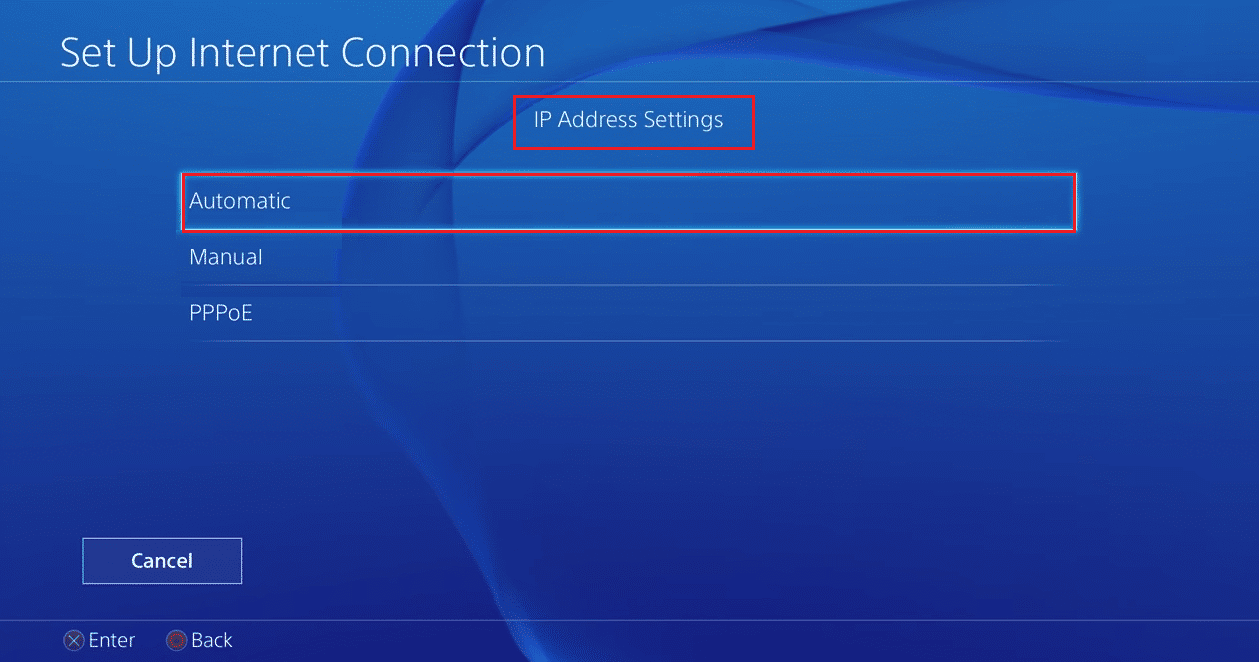 configurações de endereço ip do ps4 para automático