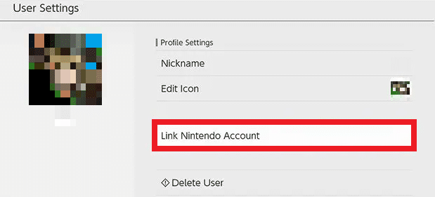 Klicken Sie auf die Option „Nintendo-Konto verknüpfen“.