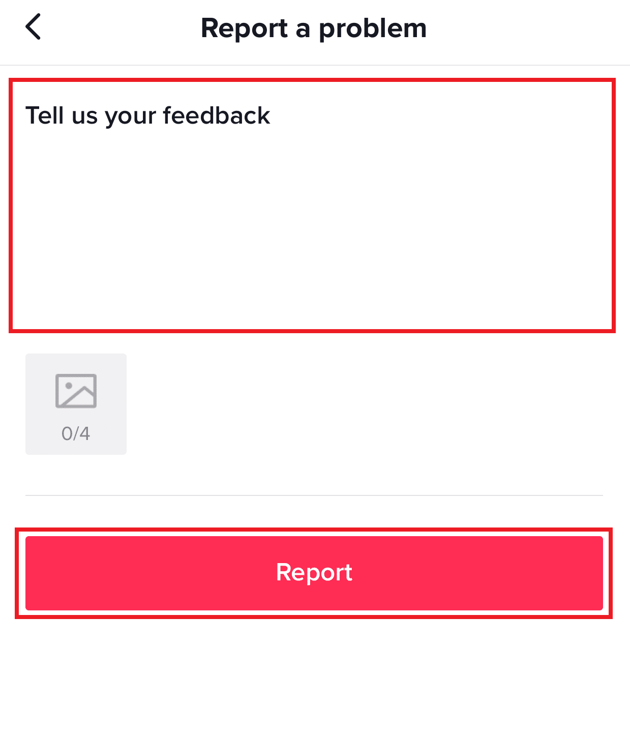 พิมพ์ปัญหาของคุณภายใต้ บอกให้เราทราบความคิดเห็นของคุณ และแตะที่ รายงาน | วิธีอุทธรณ์การแบน TikTok