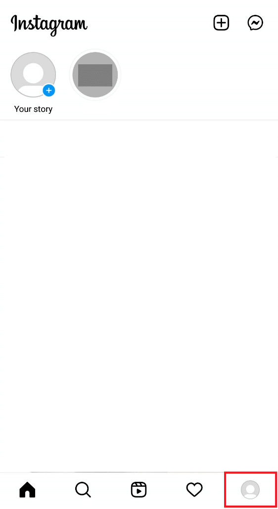 Apri l'app di Instagram sul tuo telefono e tocca l'icona del profilo nell'angolo in basso a destra