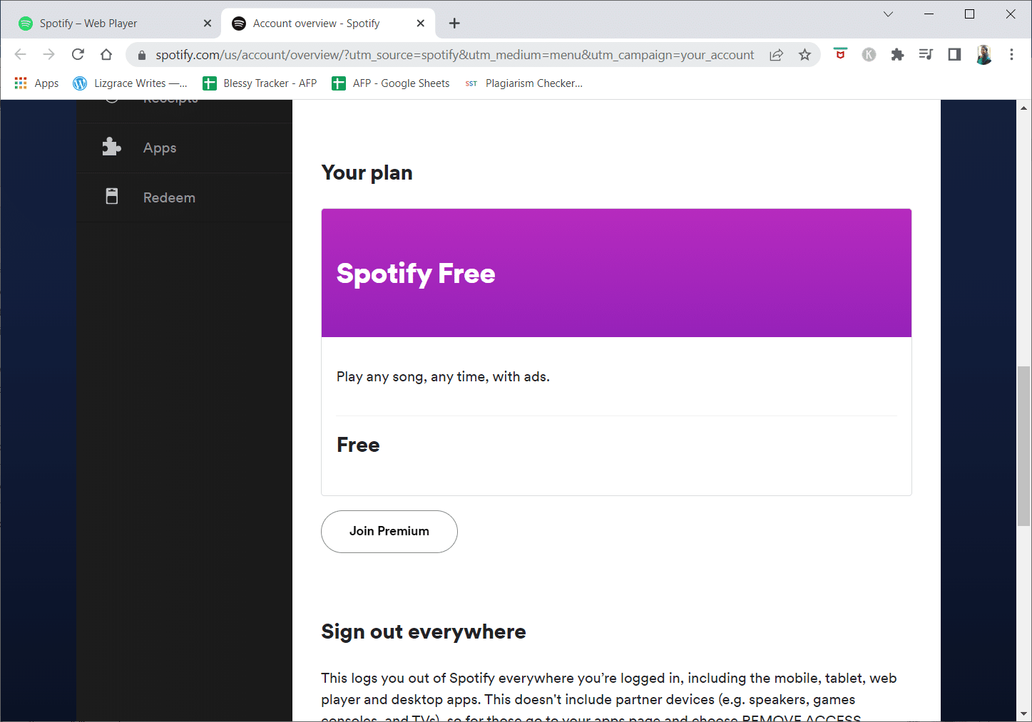 En la sección de descripción general de la cuenta, desplácese hacia abajo para ver Su plan. Aquí puedes encontrar todos los detalles de tu plan actual | Inicio de sesión de Hulu Spotify