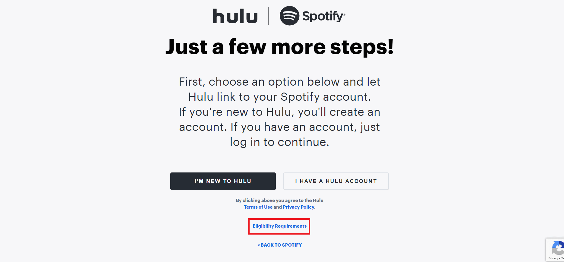 Página de inscrição do Hulu