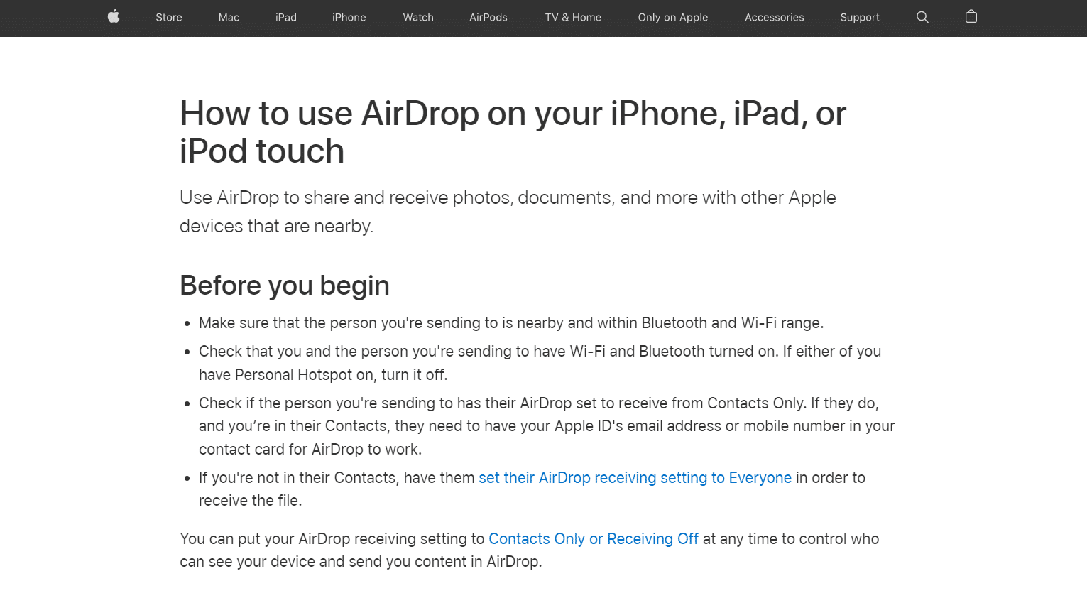 AirDrop機能の使用方法