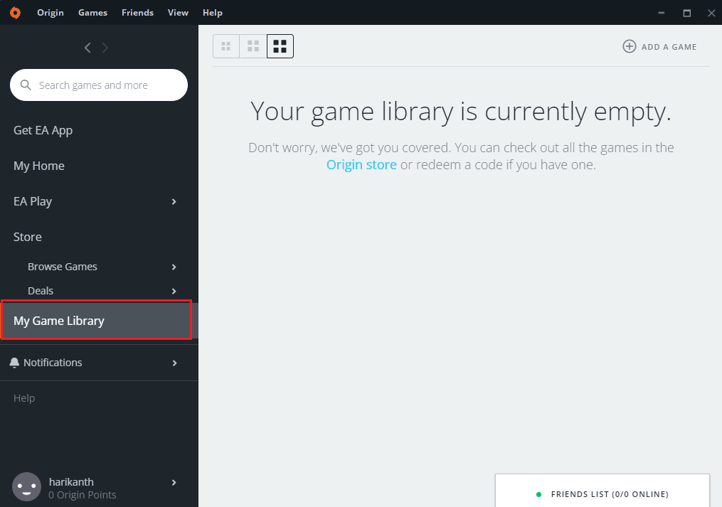 انقر فوق علامة التبويب My Game Library. كيفية نقل ألعاب Origin إلى محرك أقراص آخر
