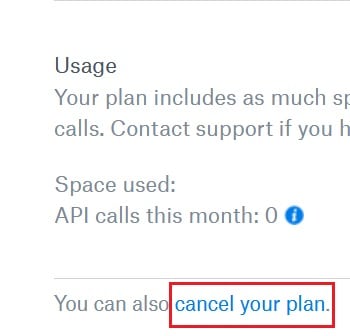 Role para baixo para clicar em cancelar seu plano | Como faço para me remover de um grupo do Dropbox