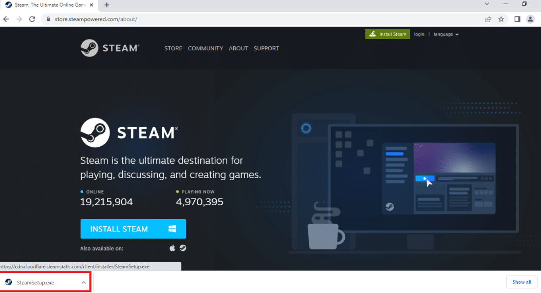 เปิดแอป Steam บนพีซีของคุณ