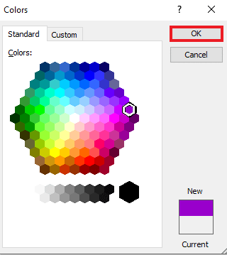 色を選択して[OK]をクリックします