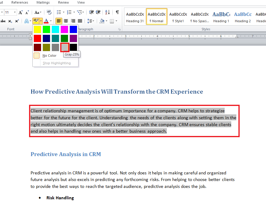 Seleccione el color de su elección | Cómo cambiar el color de fondo en Microsoft Word